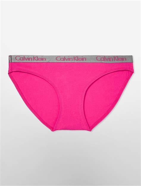 Lyst Calvin Klein Underwear Logo Cotton Stretch Bikini In Pink
