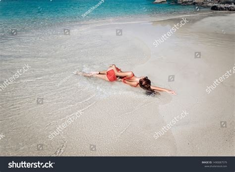 Sexy Girl Red Bikini Sunbathing On Stock Photo Edit Now