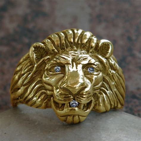 Impressive Solid K Gold Lion Ring Grams With Genuine Etsy