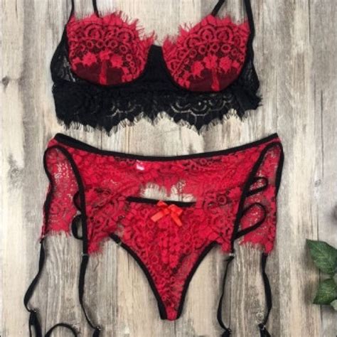 Intimates Sleepwear 3 Piece Red Sexy Lingerie Set Poshmark