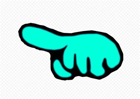hd cyan   character finger hand pointing left png pointing