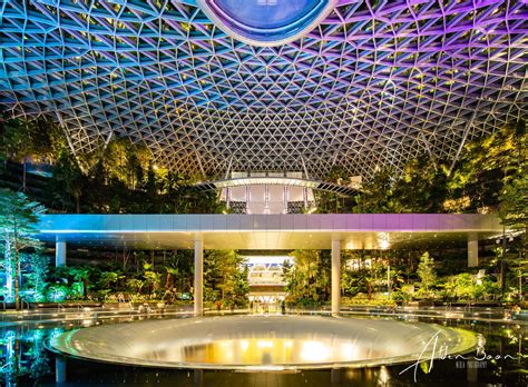 Jewel Changi Airport Hsbc Rain Vortex Toroid Glass And Steel Ceiling