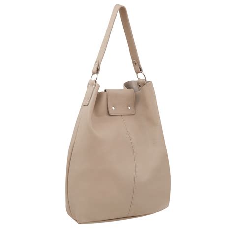 30 SKÓRZANA beżowa nude A4 torebka worek SKÓRA NATURALNA XL