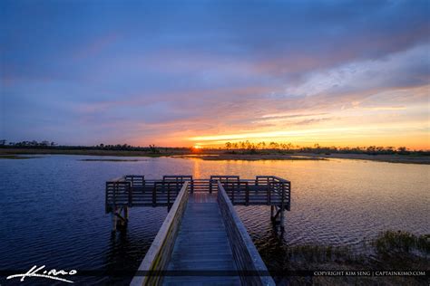 Pine Glades Natural Area Sunset Jupiter Florida Royal Stock Photo