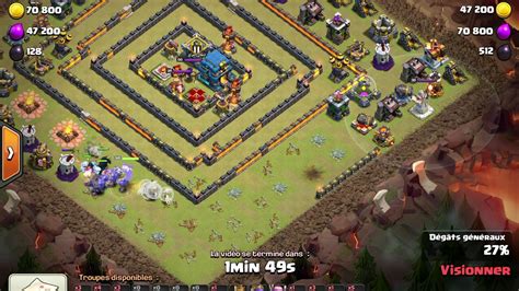 Clash Of Clan Attaque Hdv Aqh Pekka Boulistes Chauves Souris Youtube