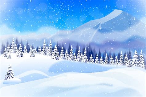 Free Vector Realistic Winter Season Background