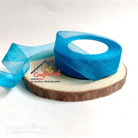 Organza Ribbon 1 Inch Light Blue Crafteroof