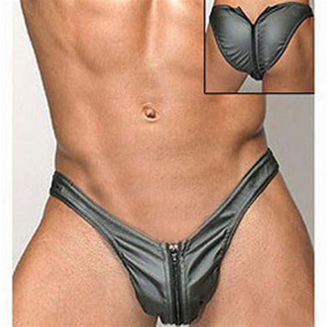 Mens Panty Newest Brand Thongs Front Black Zip Underwear Sexy Male G String Gay Jockstrap