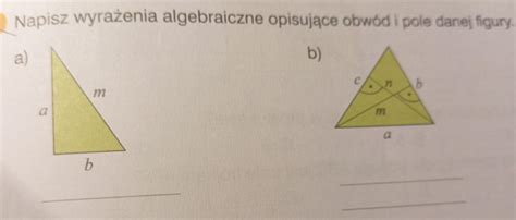 Napisz Wyra Enia Algebraiczne Opisuj Ce Obw D I Pole Danej Figury