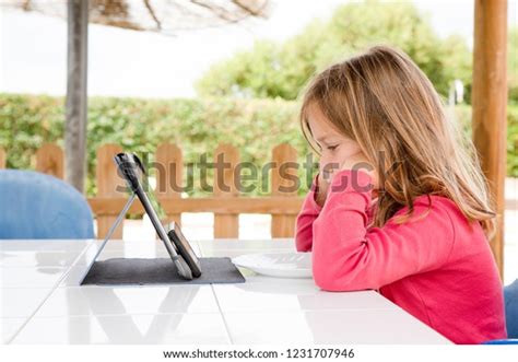 Four Years Old Blonde Girl Red Stock Photo Shutterstock