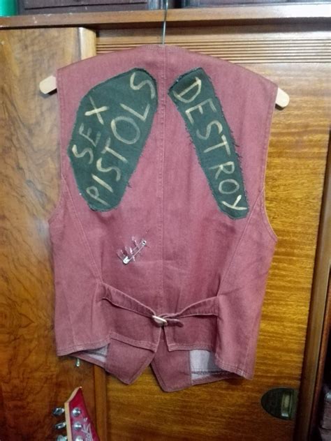 Sex Pistols Punk Rock Waistcoat Vintage Designer Pistols Patches And Badges Destroy Rip Sid