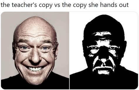 The Teachers Copy Vs The Copy She Hands Out Dean Norris The