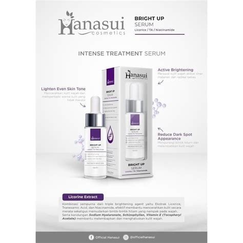 Cod Serum Wajah Glowing Hanasui Bright Up Serum 25ml Original