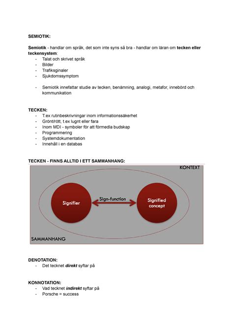 F Rel Sning Semiotik Semiotik Semiotik Handlar Om Spr K Det
