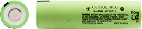3.6V 2250mAh Panasonic CGR18650CG Cel - Lithium ion Battery ...