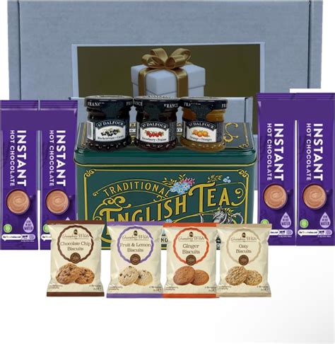 Tea Gift Set Biscuit Gifts Sets Hot Chocolate Gift Set Border Mini Biscuits Cookies
