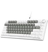 Ajazz Ak Wired Mechanical Keyboard Full Key Hot Swappable Gasket Gaming Keyboard White Light