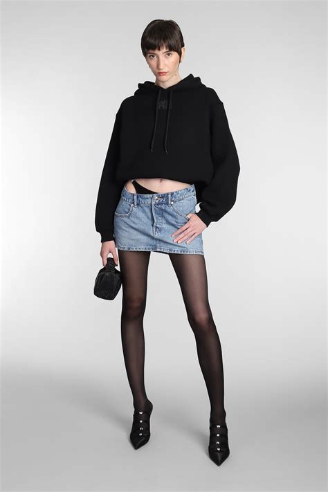 Alexander Wang Asymmetric Bikini Layer Mini Skirt In Denim In Vintage
