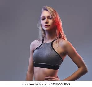 Sexy Slim Blonde Girl Sportswear Posing Stock Photo 1086448850 Shutterstock