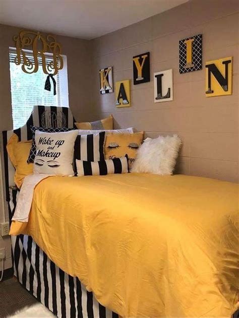 Dorm Room Ideas Yellow And Gray