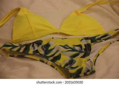 Closeup Shot Sexy Yellow Floral Bikini Stock Photo 2031635030 Shutterstock