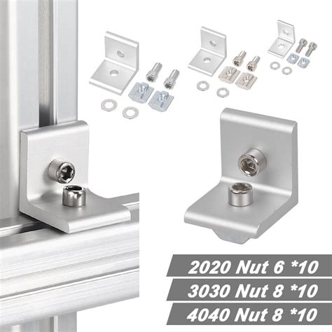 40x Befestigungsmaterial Winkel L-Profile Verbinder 20x20 30x30 40x40 ...