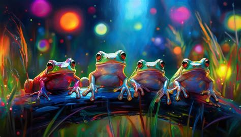 Whimsical Colorful Frog Art Print Free Stock Photo Public Domain Pictures