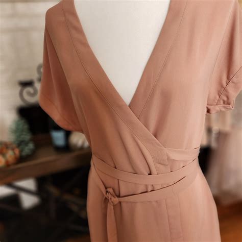 Tobi Nude Wrap Around Dress Mid Length Nwot Depop
