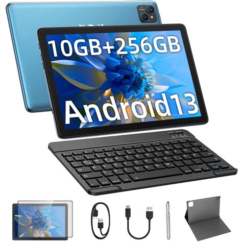 Android Tablet with Keyboard,10GB+256GB Cheap Tablet 10 inch,7000mAh