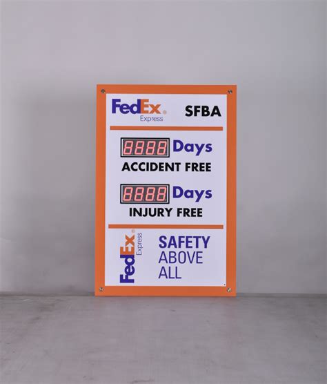 Accident Free Days Sign With Two Numeric Counters