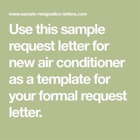 Writing A Request Letter For New Air Conditioner That Works Sample