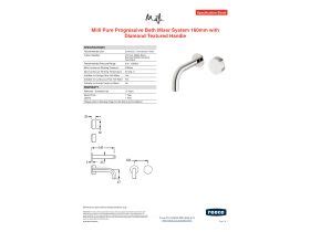 Milli Pure Progressive Wall Bath Mixer Tap System 160mm With Diamond