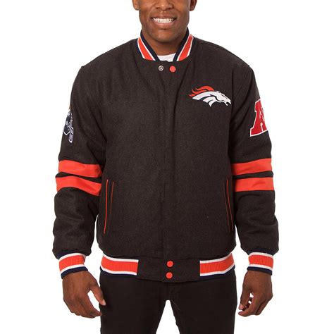 Mens Jh Design Charcoalnavy Denver Broncos Reversible Jacket