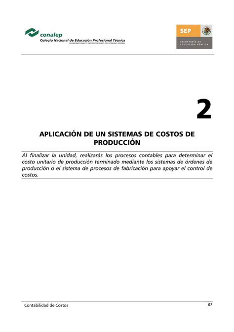 PDF Contabilidad De Costos Gabi Conalep Blog PDF Filede Los