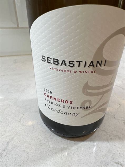 2020 Sebastiani Vineyards Winery Chardonnay Patrick S Vineyard USA