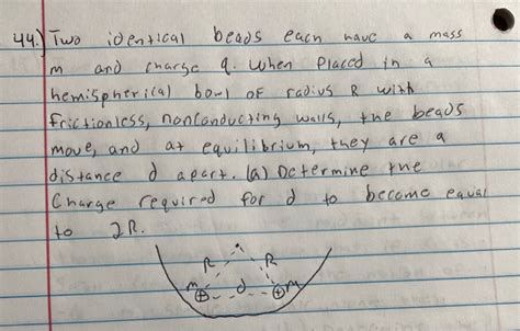 Solved Two Identical Beads Each Have A Mass I And Chegg