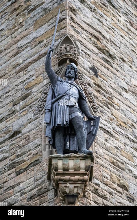 William Wallace On The Tower At The National Wallace Monument Stock