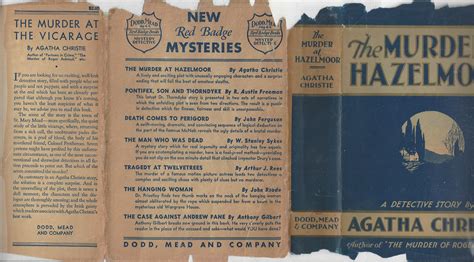 The Murder At Hazelmoor - 1931 Dodd Mead True Worldwide 1st w/Original