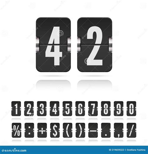flip numbers font  time counter information page vintage symbols