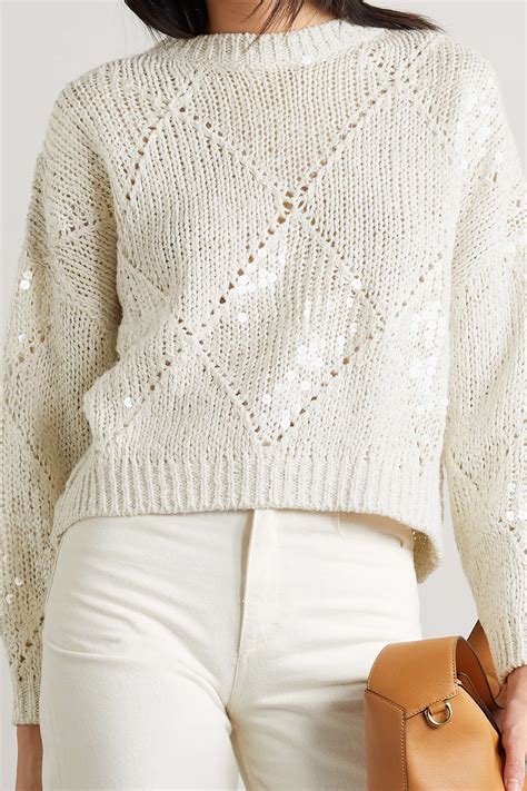 BRUNELLO CUCINELLI Sequin-embellished knitted sweater | Одежда брунелло ...
