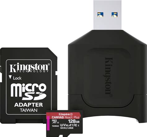 Карта памяти Kingston MicroSDXC 128GB Canvas React Plus Class 10 UHS-II ...