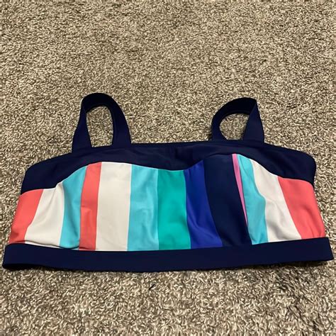 Cabana Life Striped Bikini Top Gem