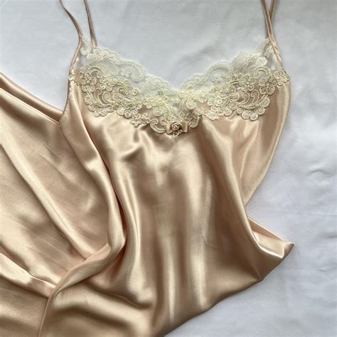 Vintage Pink Lace Lingerie Slip Dress Trendy Depop