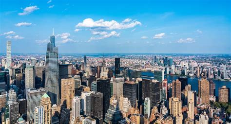 New York Skyline Panoramic View With Skyscrapers In Midtown Manhattan