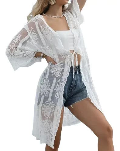 C Rdigan Para Mujer De Playa Encaje Cubre Bikini Pareos Mercadolibre