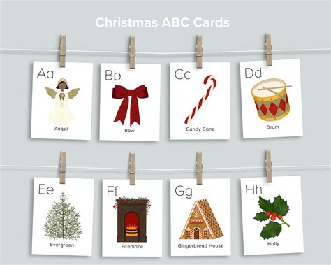 Christmas Alphabet Flashcards Abc Cards Alphabet Flashcards