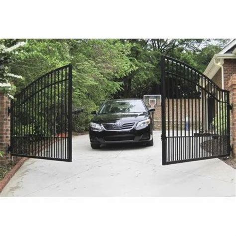 Black Color Coated Mild Steel Automatic Swing Gate For Residential At