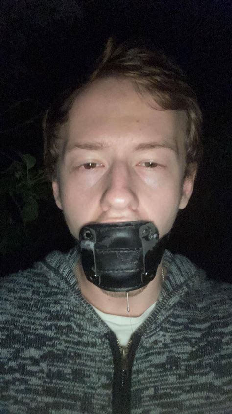 Went For A Night Walk With A 4in Dildo Gag Stuffed Deep Down My Throat Strap Tightly Locked In