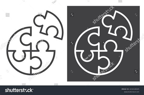 circle puzzle pieces vector icon stock vector royalty