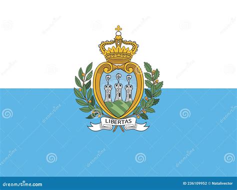 Image Of The Flag Of San Marino Stock Vector Illustration Of Holiday